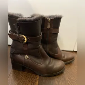 Blondo Dark Brown Leather Winter Boots Size 8 Like New