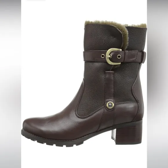Blondo Dark Brown Leather Winter Boots Size 8 Like New
