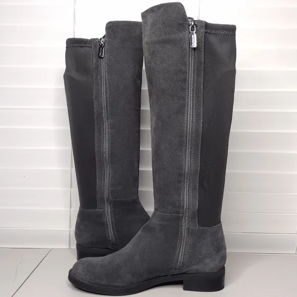 Blondo Ellie Waterproof Suede Side Zipper Equestrian Knee Tall Riding Boots