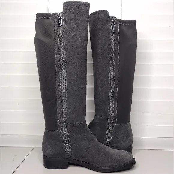 Blondo Ellie Waterproof Suede Side Zipper Equestrian Knee Tall Riding Boots
