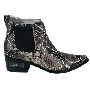Blondo Emelia Women Shoes Brown Snake Leather Ankle Chelsea Boots 6.5 US/EU 36.5