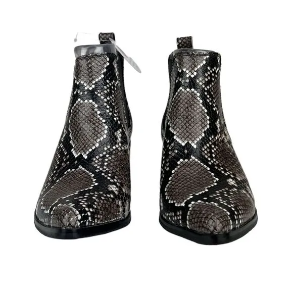 Blondo Emelia Women Shoes Brown Snake Leather Ankle Chelsea Boots 6.5 US/EU 36.5