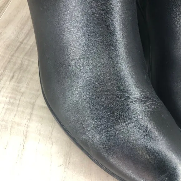 Blondo Riding Boots Womens 9.5M Laina Black Leather Wedge Tall Knee High