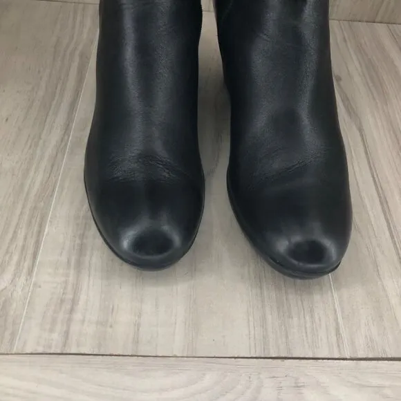 Blondo Riding Boots Womens 9.5M Laina Black Leather Wedge Tall Knee High