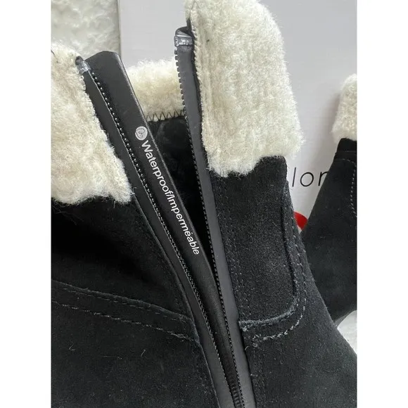Blondo Tia Sherpa Cuff Ankle Booties in Black Size 9.5 M $160