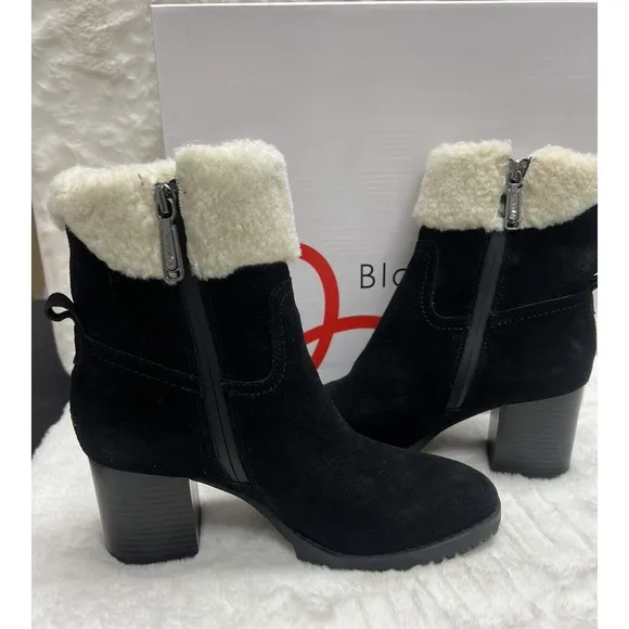 Blondo Tia Sherpa Cuff Ankle Booties in Black Size 9.5 M $160