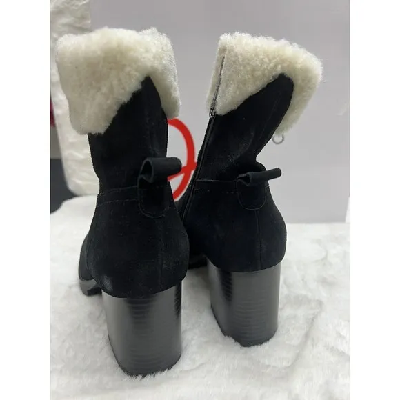 Blondo Tia Sherpa Cuff Ankle Booties in Black Size 9.5 M $160