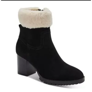 Blondo Tia Sherpa Cuff Ankle Booties in Black Size 9.5 M $160