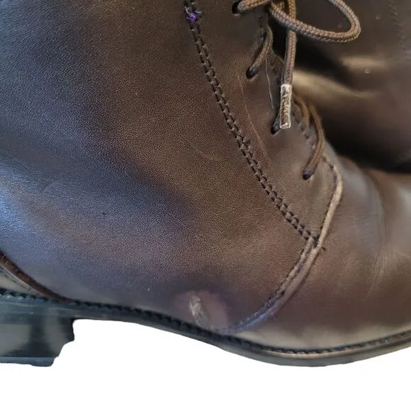 BLONDO Waterproof Tall Lace-up Riding Boots Sz 6 Brown Leather Canada
