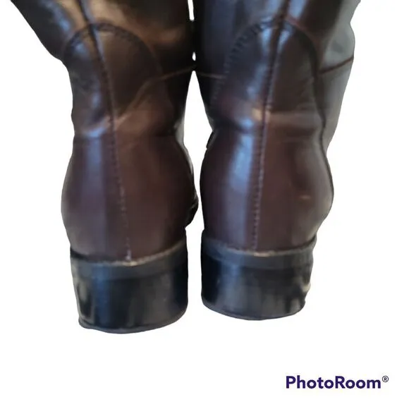 BLONDO Waterproof Tall Lace-up Riding Boots Sz 6 Brown Leather Canada