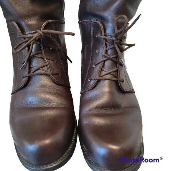 BLONDO Waterproof Tall Lace-up Riding Boots Sz 6 Brown Leather Canada