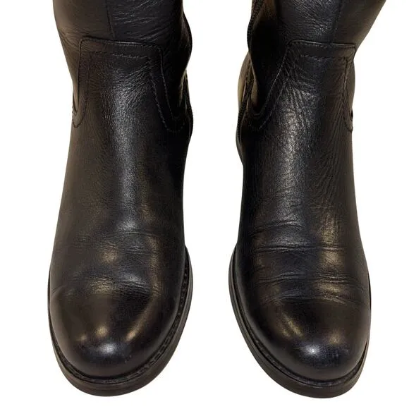 Blondo Women’s Tall Leather Riding Boots Black Size 7.5M Aqua Protect Zipper EUC