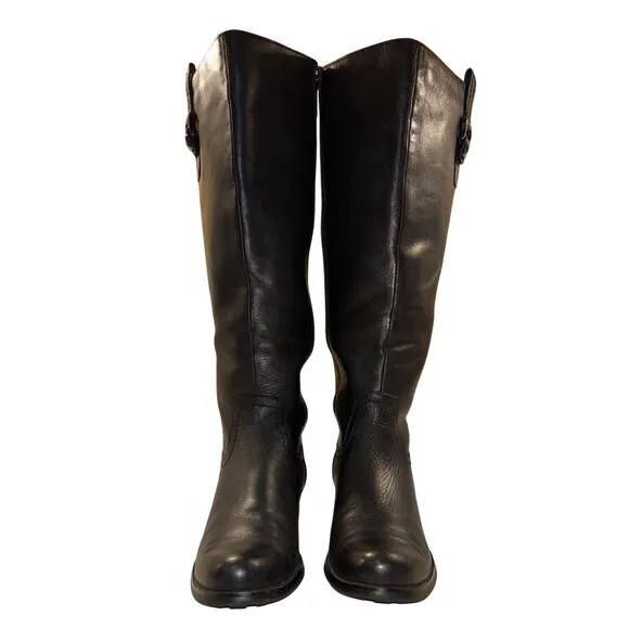 Blondo Women’s Tall Leather Riding Boots Black Size 7.5M Aqua Protect Zipper EUC