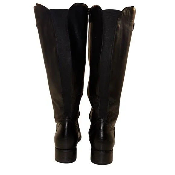 Blondo Women’s Tall Leather Riding Boots Black Size 7.5M Aqua Protect Zipper EUC