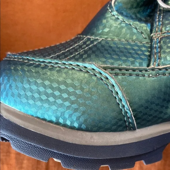 Blue and White Winter Boots