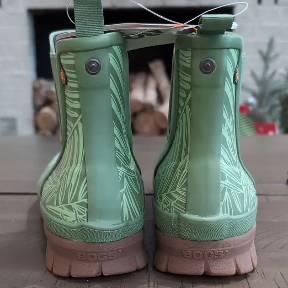 Bogs Amelia Chelsea Style Green Winter &amp; Rain Ankle Boots Sz 11 NWT