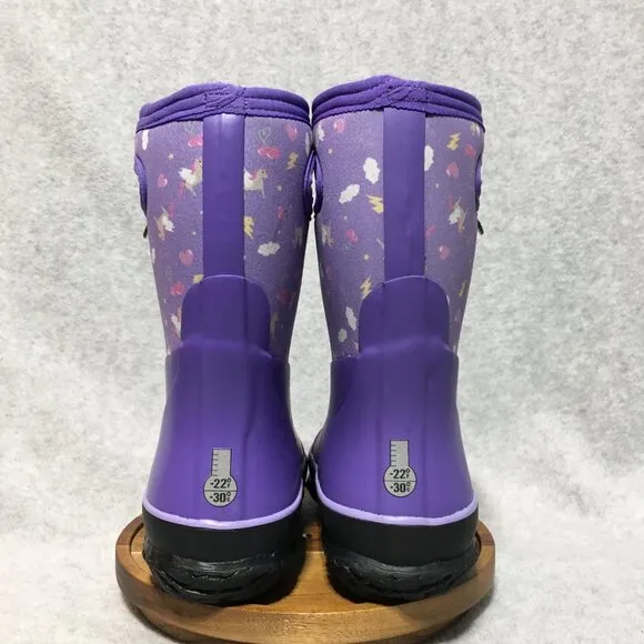 Bogs Boots Kids Sz 3 Grasp Pegasus Purple Waterproof Winter Snow Rated -22°F