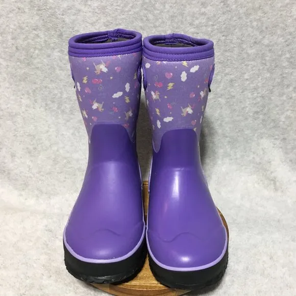 Bogs Boots Kids Sz 3 Grasp Pegasus Purple Waterproof Winter Snow Rated -22°F