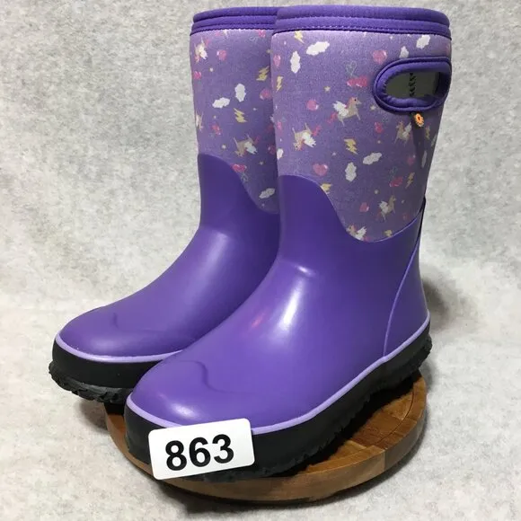 Bogs Boots Kids Sz 3 Grasp Pegasus Purple Waterproof Winter Snow Rated -22°F