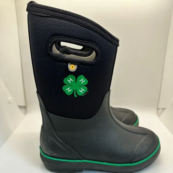 BOGS Classic II 4-H Kids 3 Season Insulated Snow Rain Boot Size 2 Youth black