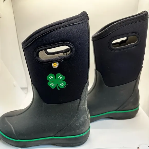 BOGS Classic II 4-H Kids 3 Season Insulated Snow Rain Boot Size 2 Youth black