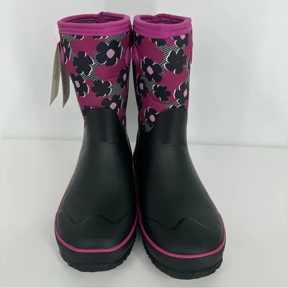 Bogs Grasp Pink Floral Girls Kids Size 6 Rain Snow Winter Boots -30 Degrees NWT