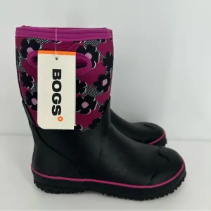 Bogs Grasp Pink Floral Girls Kids Size 6 Rain Snow Winter Boots -30 Degrees NWT