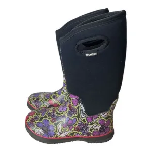 BOGS Classic HimayFlowers Black Waterproof Tall Boots Insulated Women Size 11