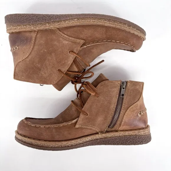 BORN | Analia Moc Toe Chukka Ankle Boot in Tan Leather | Sz 10