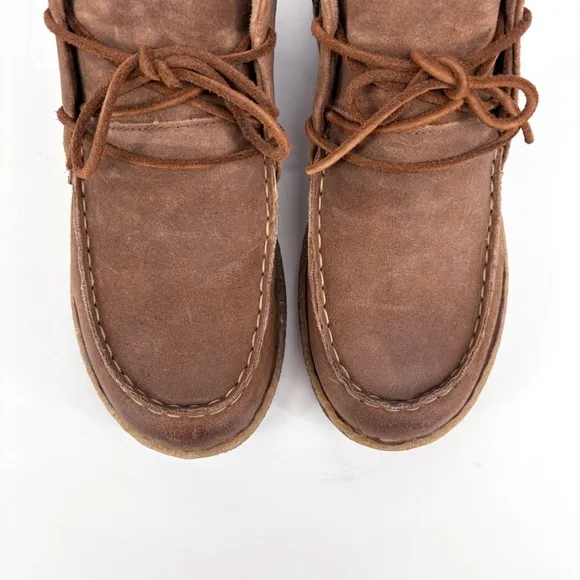 BORN | Analia Moc Toe Chukka Ankle Boot in Tan Leather | Sz 10