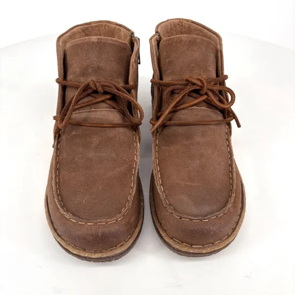 BORN | Analia Moc Toe Chukka Ankle Boot in Tan Leather | Sz 10