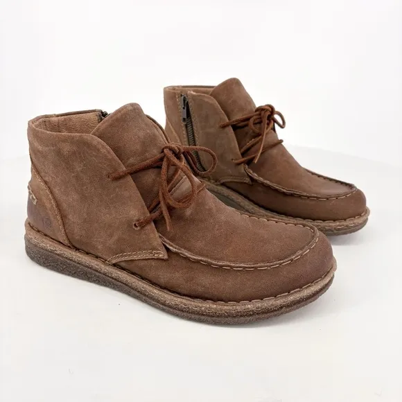BORN | Analia Moc Toe Chukka Ankle Boot in Tan Leather | Sz 10