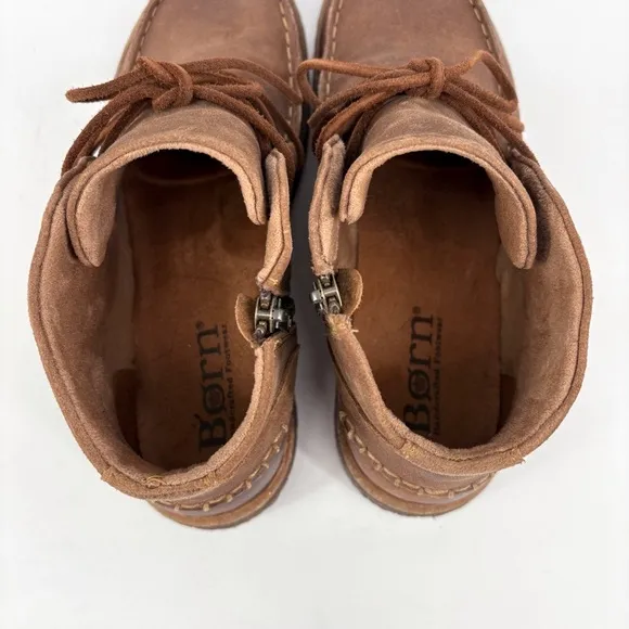 BORN | Analia Moc Toe Chukka Ankle Boot in Tan Leather | Sz 10