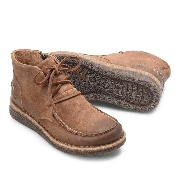 BORN | Analia Moc Toe Chukka Ankle Boot in Tan Leather | Sz 10