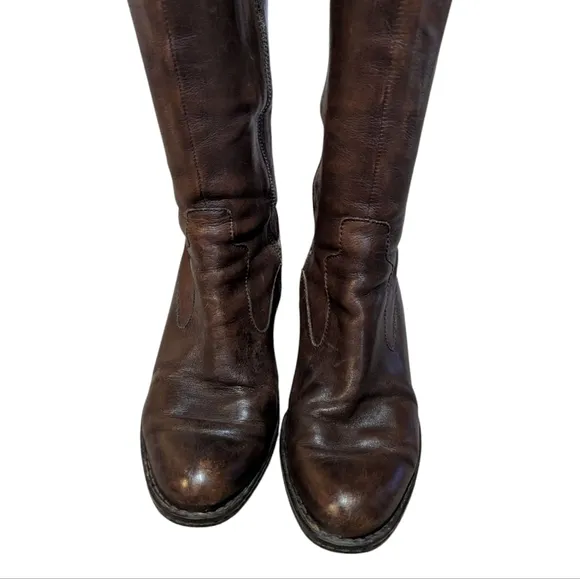 Born Boots Knee High Brown Leather Heeled size 9 Steampunk Victorian
