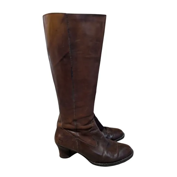Born Boots Knee High Brown Leather Heeled size 9 Steampunk Victorian