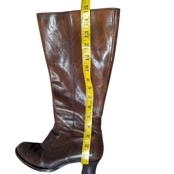 Born Boots Knee High Brown Leather Heeled size 9 Steampunk Victorian