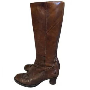 Born Boots Knee High Brown Leather Heeled size 9 Steampunk Victorian