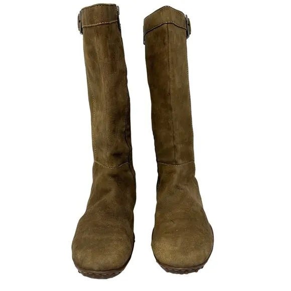 Born Concepts Tall Brown Leather Suede Midcalf Boots Womens SZ 8 Comfort Shoes