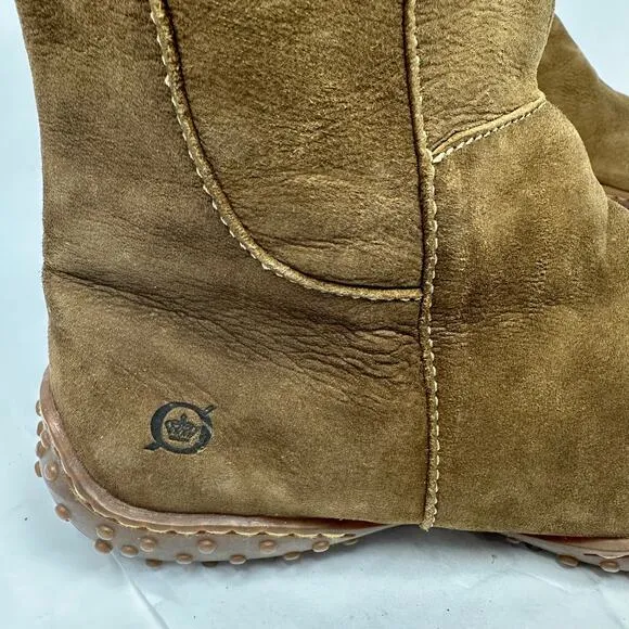 Born Concepts Tall Brown Leather Suede Midcalf Boots Womens SZ 8 Comfort Shoes