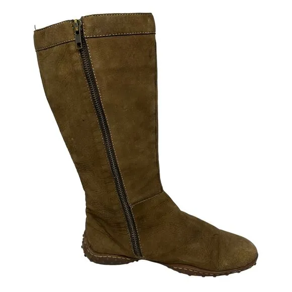 Born Concepts Tall Brown Leather Suede Midcalf Boots Womens SZ 8 Comfort Shoes