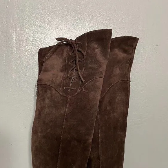 Born Crown Womens Size 8 Brown Suede Over the Knee Boots Western Riding