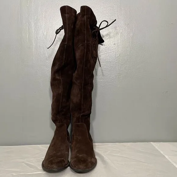 Born Crown Womens Size 8 Brown Suede Over the Knee Boots Western Riding