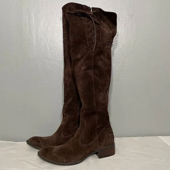 Born Crown Womens Size 8 Brown Suede Over the Knee Boots Western Riding