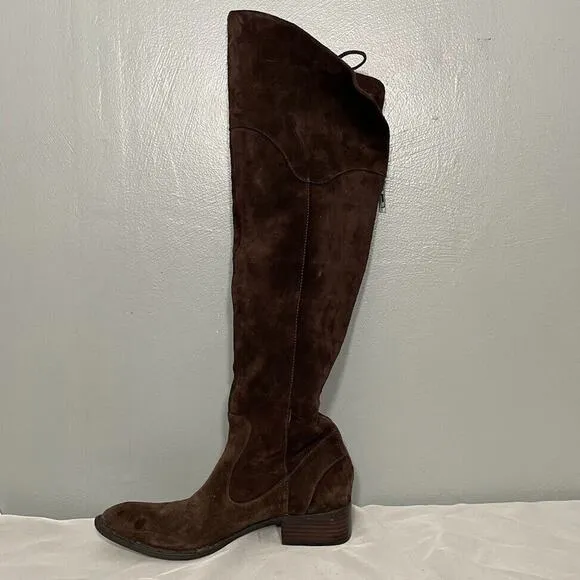 Born Crown Womens Size 8 Brown Suede Over the Knee Boots Western Riding