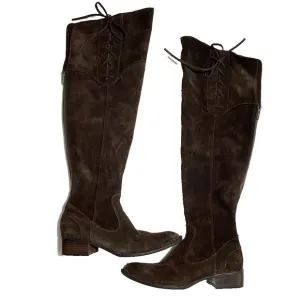Born Crown Womens Size 8 Brown Suede Over the Knee Boots Western Riding