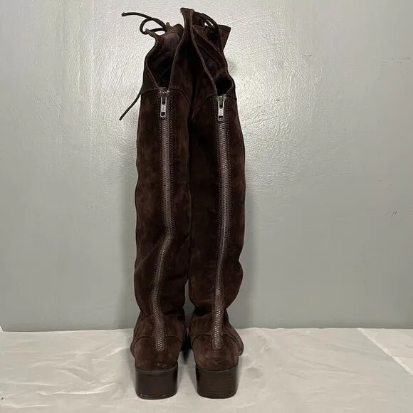 Born Crown Womens Size 8 Brown Suede Over the Knee Boots Western Riding
