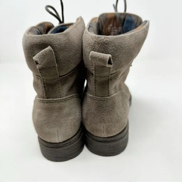 Born Grey Suede Combat Hiking Boots Lace Up Size 7.5