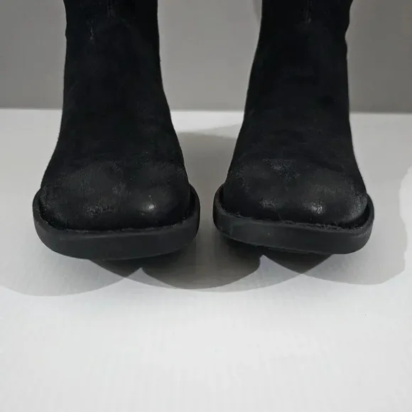 Born Hayden Knee High Boot Womens 6.5 Black Leather Tall Riding NEW