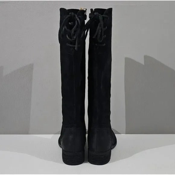 Born Hayden Knee High Boot Womens 6.5 Black Leather Tall Riding NEW